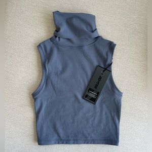 Bo&Tee soft active turtleneck tank in slate gray - unworn with tags